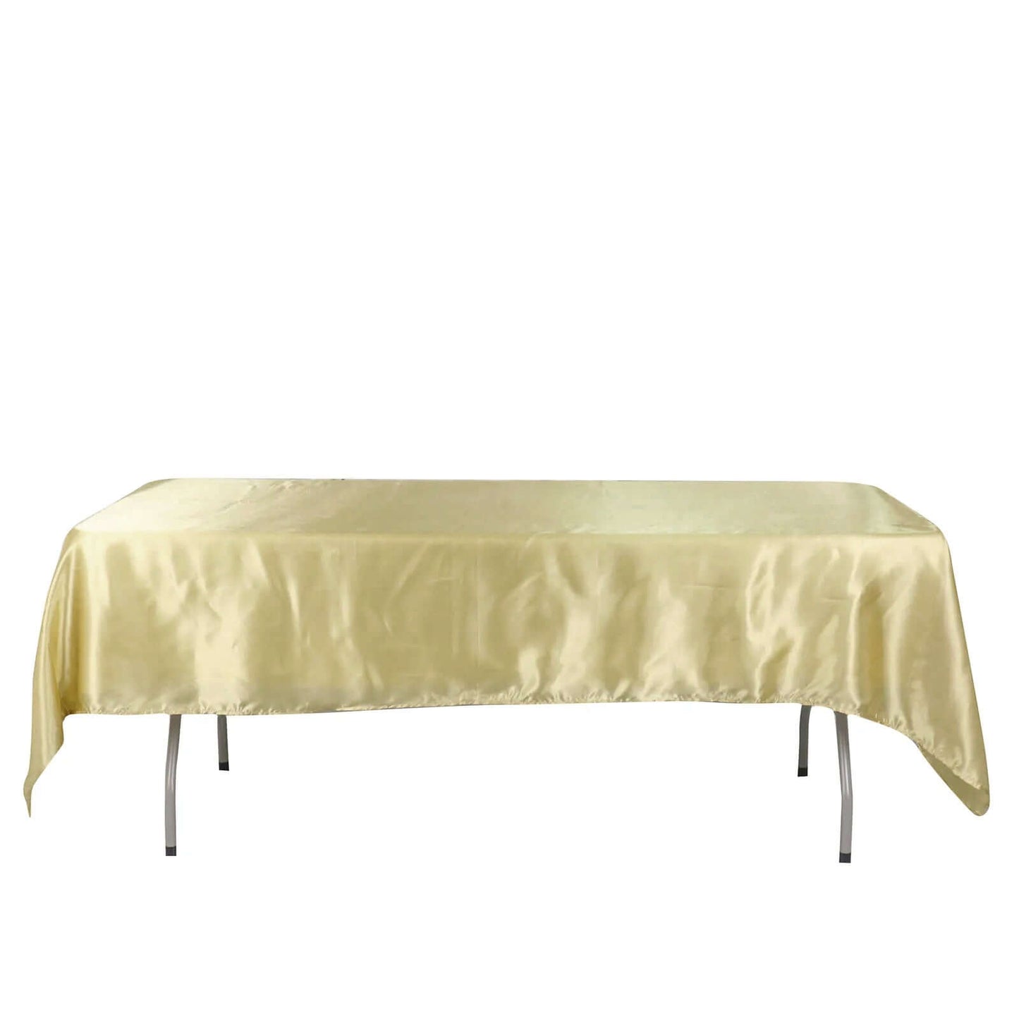 Satin Rectangular 60"x102" Tablecloth Champagne - Smooth and Lustrous Table Cover