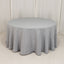 Premium Polyester 120" Round Tablecloth Silver - Seamless 220GSM Wrinkle-Resistant Table Cover
