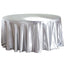 Satin 108" Round Tablecloth Silver - Smooth and Lustrous Table Cover