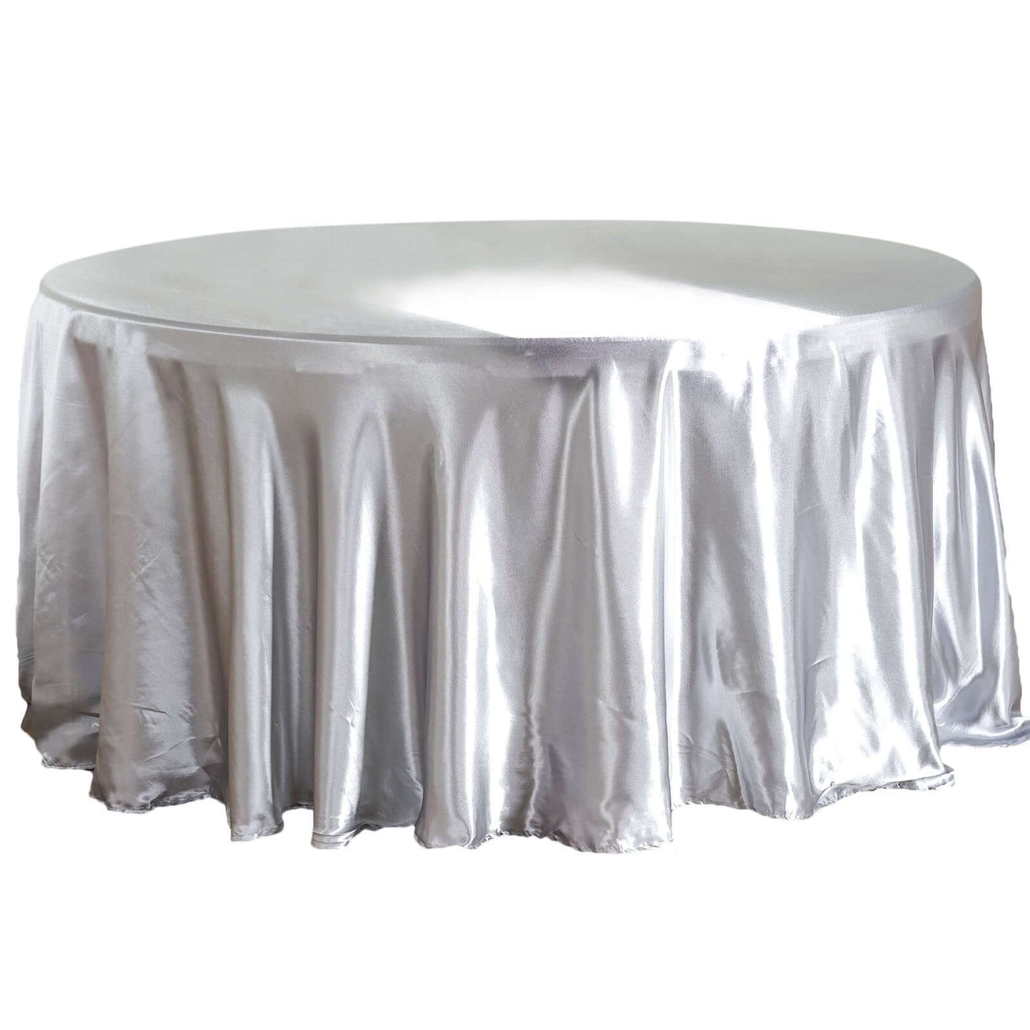 Satin 108" Round Tablecloth Silver - Smooth and Lustrous Table Cover