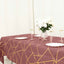 Polyester 60"x102" Rectangle Tablecloth Cinnamon Rose with Gold Foil Geometric Pattern - Wrinkle-Resistant & Durable Table Cover
