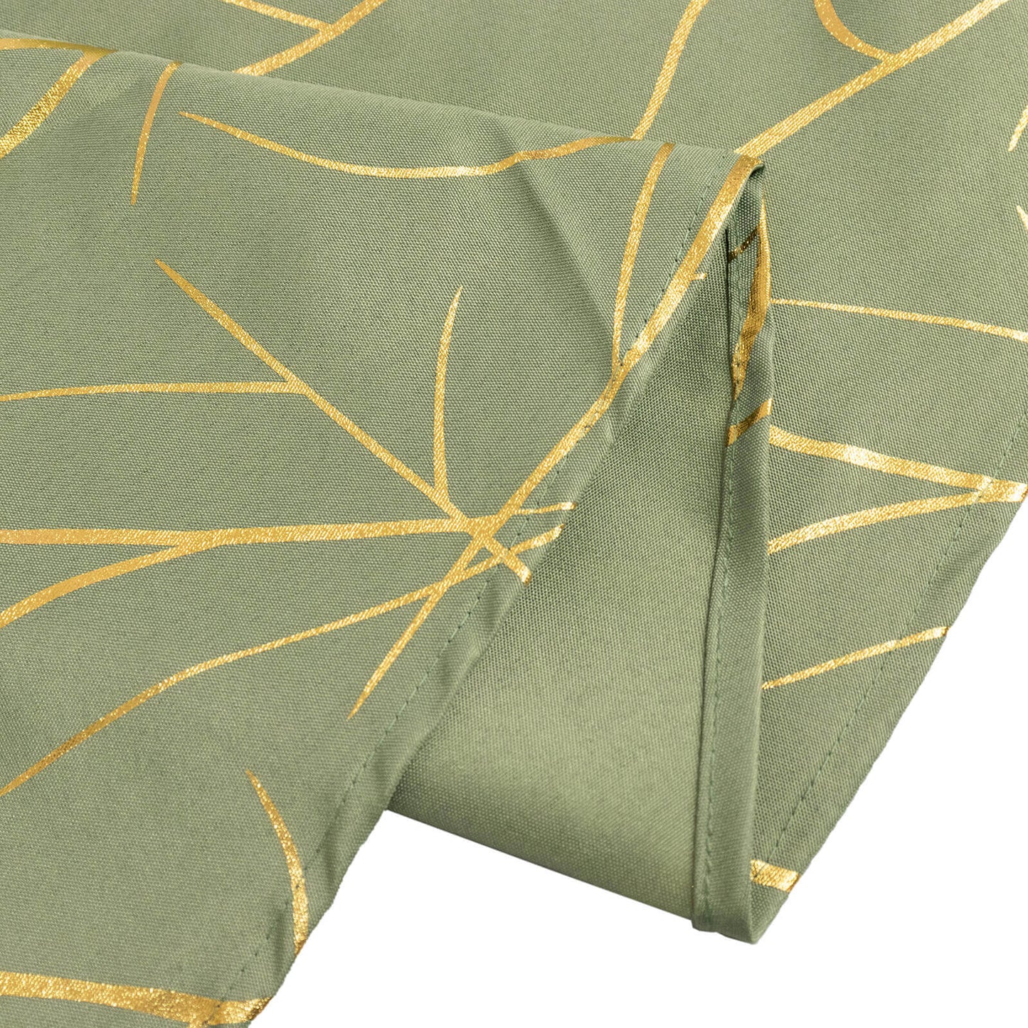 Polyester 54"x54" Table Overlay Square Tablecloth Dusty Sage Green with Gold Foil Tree Branch Pattern - Wrinkle-Resistant & Durable Table Cover