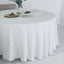 Faux Linen 120" Round Tablecloth White - Modern Slubby Texture with Wrinkle-Resistant Appeal Seamless Table Cover