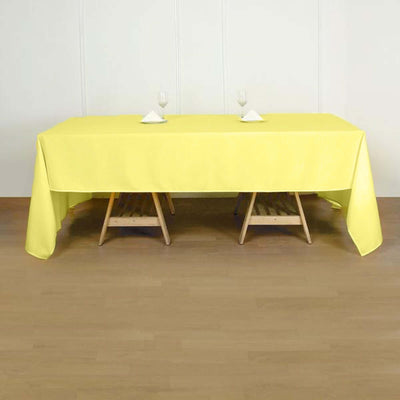 Polyester 60"x126" Rectangle Tablecloth Yellow - Wrinkle-Resistant Table Cover