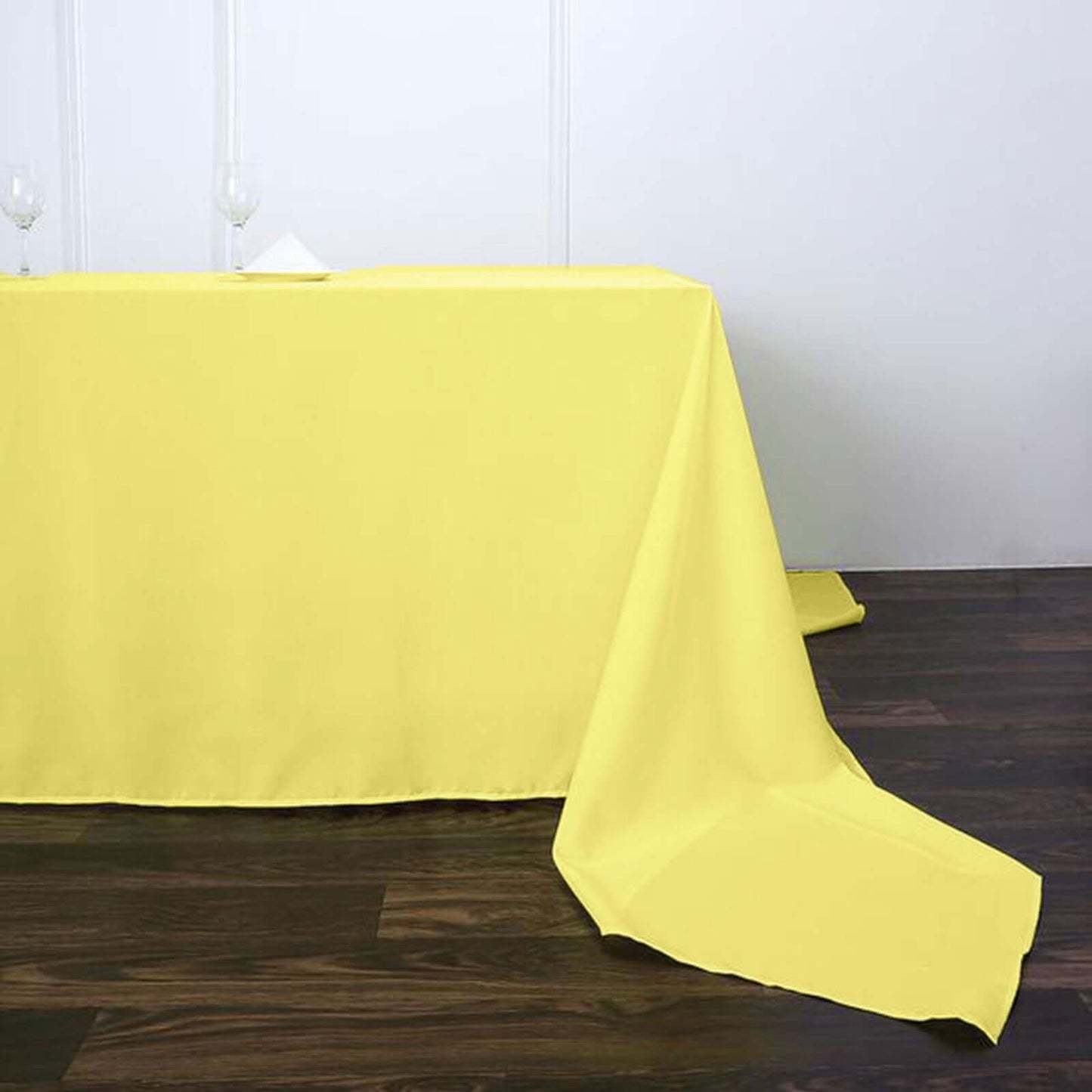 Polyester 90"x156" Rectangle Tablecloth Yellow - Seamless Wrinkle-Resistant Table Cover