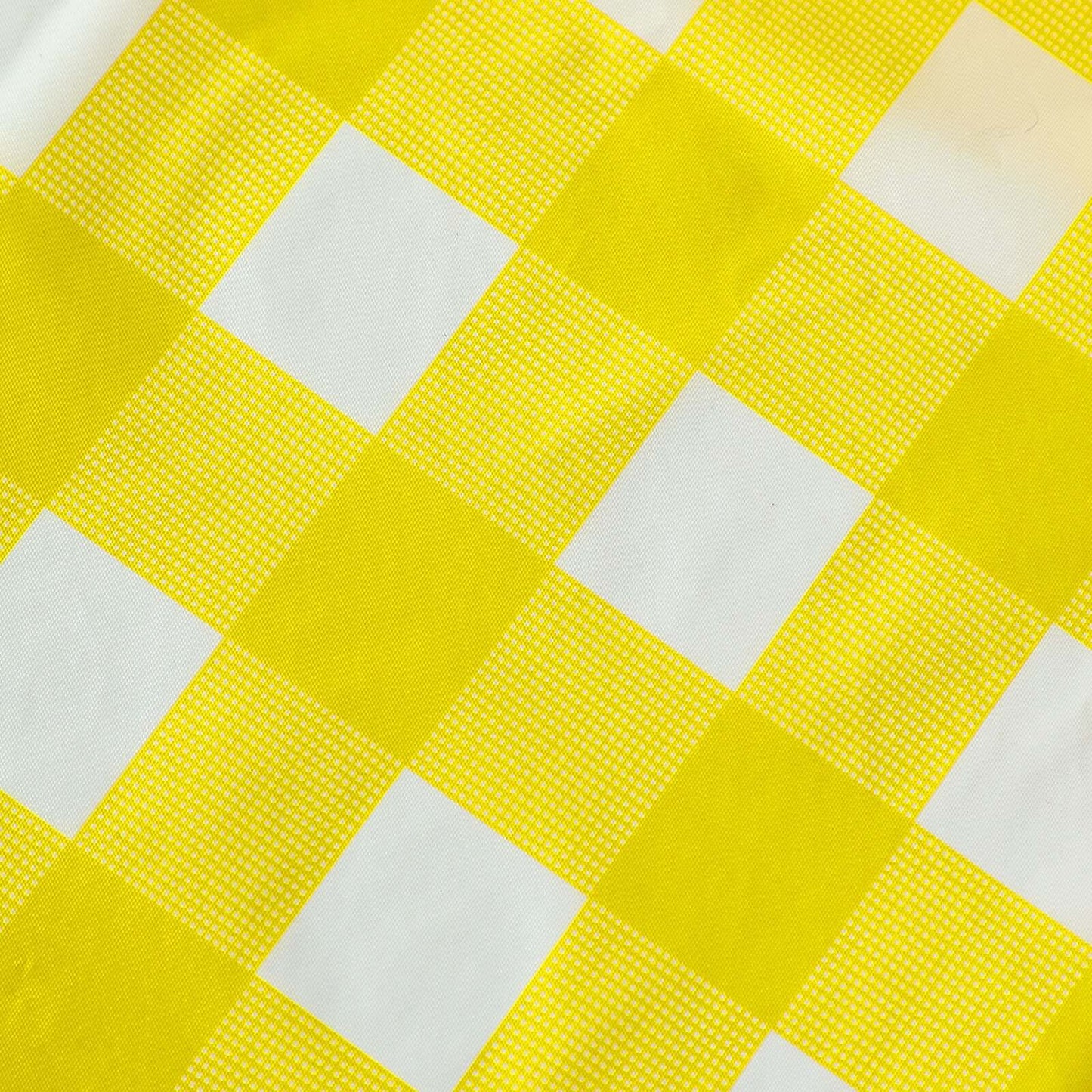 Plastic Table Cover White/Yellow Checkered Rectangle - Lightweight PVC Disposable Tablecloth 54"x108"