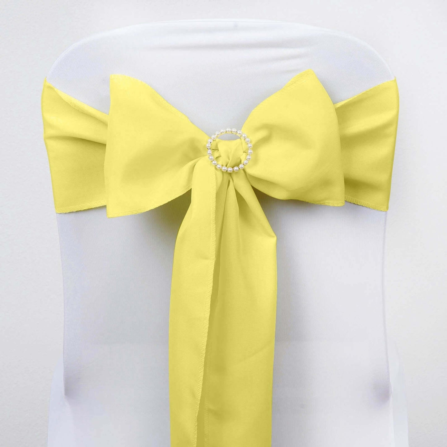 5 Pack Polyester Chair Sashes Yellow 6"x108"