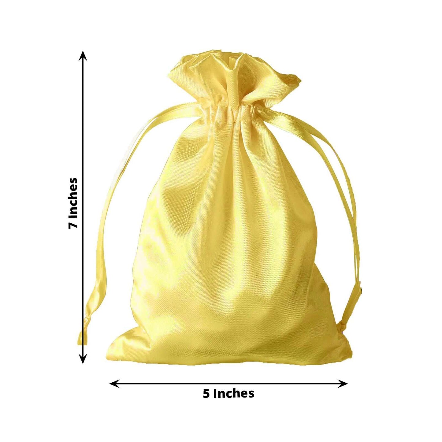 12 Pack 5"x7" Gold Satin Drawstring Wedding Party Favor Gift Bags