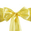 5 Pack Satin Chair Sashes Yellow - Durable Chair Bows with Shiny Finish 6"x106"