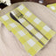 5 Pack Polyester 15"x15" Napkins Yellow/White Buffalo Plaid Gingham Style Cloth Napkins