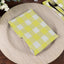 5 Pack Polyester 15"x15" Napkins Yellow/White Buffalo Plaid Gingham Style Cloth Napkins